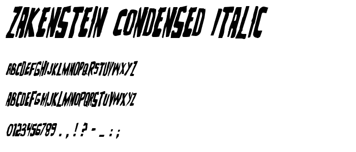 Zakenstein Condensed Italic font